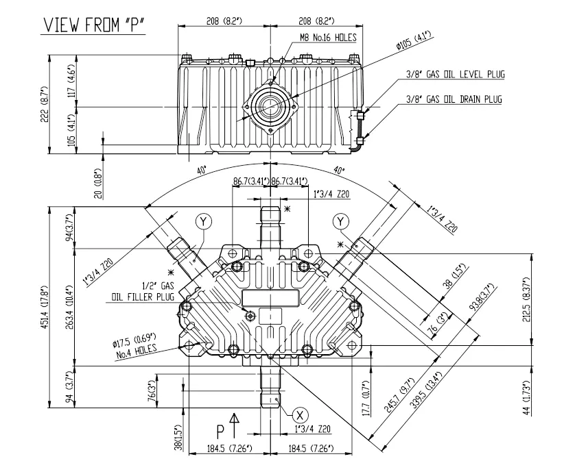 Rotary Mower Gearbox for Comer T-305J Replacement