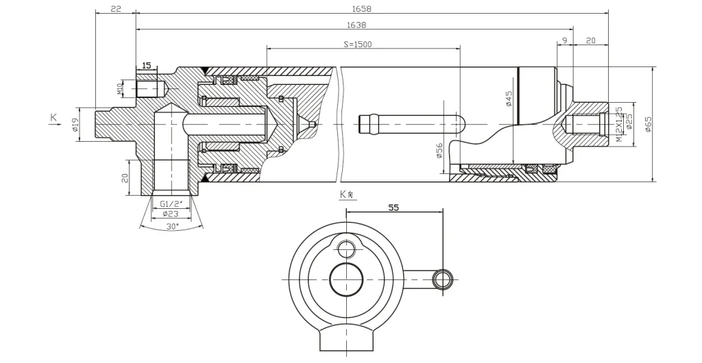 HCYY11112000 Heavy Duty Forklift Lift Cylinder 