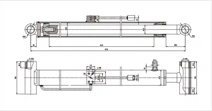HCYY11112003 hydraulic cylinder dimension drawing
