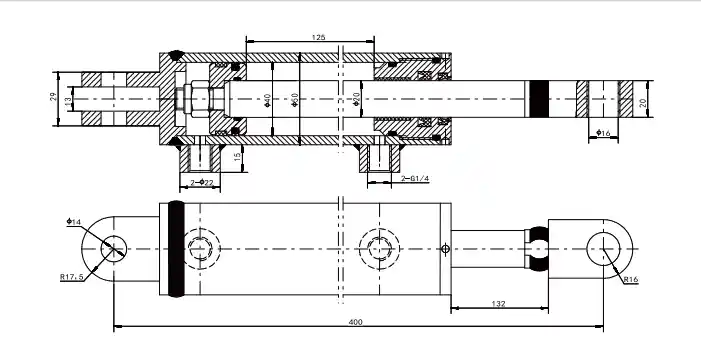 HCYY11112004 hydraulic steering cylinder technical parameters