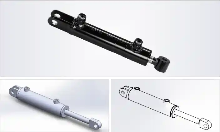 HCYY11112004 steering cylinder dimension drawing