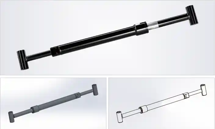 Primary Boom Lift Hydraulic Cylinder — HCYY11112005 | Main Boom Angle Cylinder Φ55×Φ50×506, 21 MPa HCYY11112005 main boom angle cylinder product view