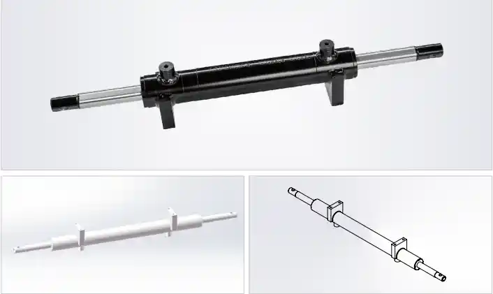 Boom Lift Steering Hydraulic Cylinder — HCYY11112007 | Dual 100mm Stroke Φ40×Φ25, 10 MPa HCYY11112007 steering cylinder product detail