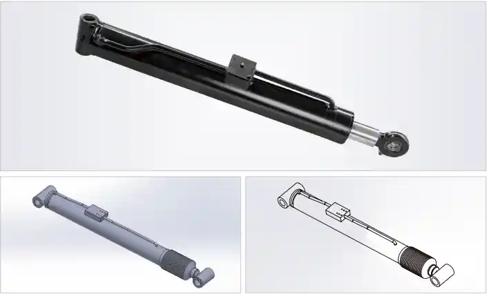 Main Boom Extension Hydraulic Cylinder — HCYY11112009 | Telescopic Boom Actuator Φ110×Φ75×815, 23 MPa HCYY11112009 boom extension cylinder product detail