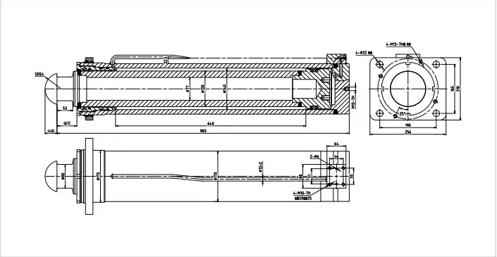 HCYY11112023 outrigger jack hydraulic cylinder CAD drawing