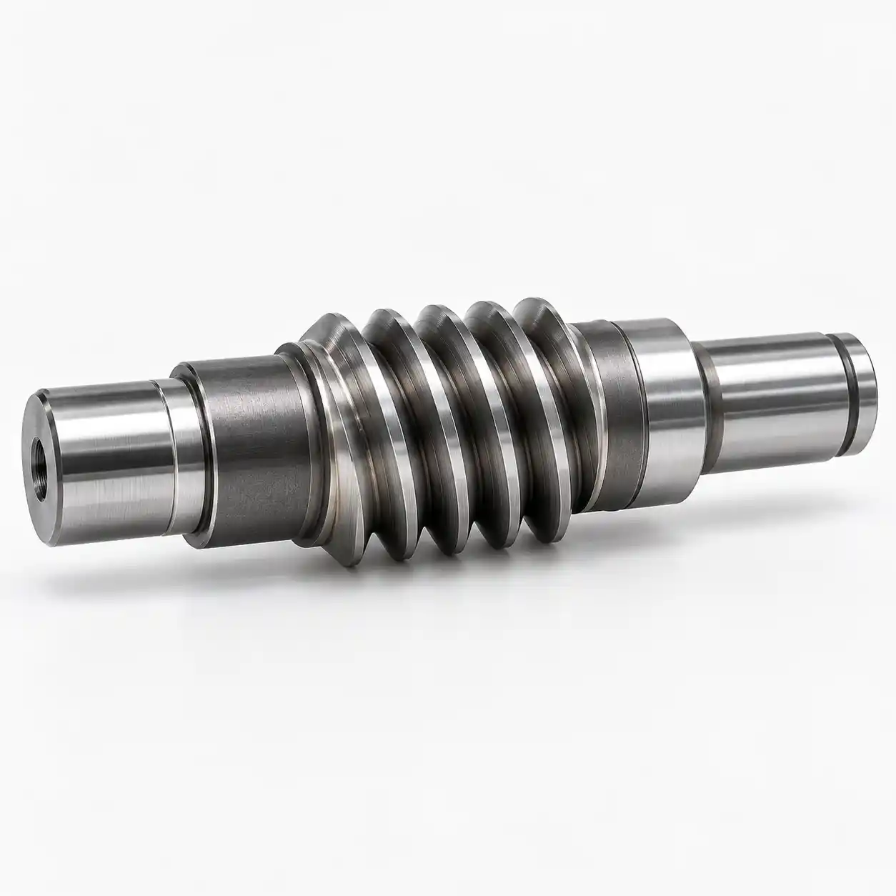Hardened and ground alloy steel worm shaft with carburized surface layer for aluminum worm gear reducer