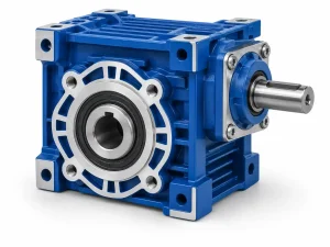 Aluminum series worm gear reducer with lightweight die-cast aluminum alloy housing in RAL 5010 blue