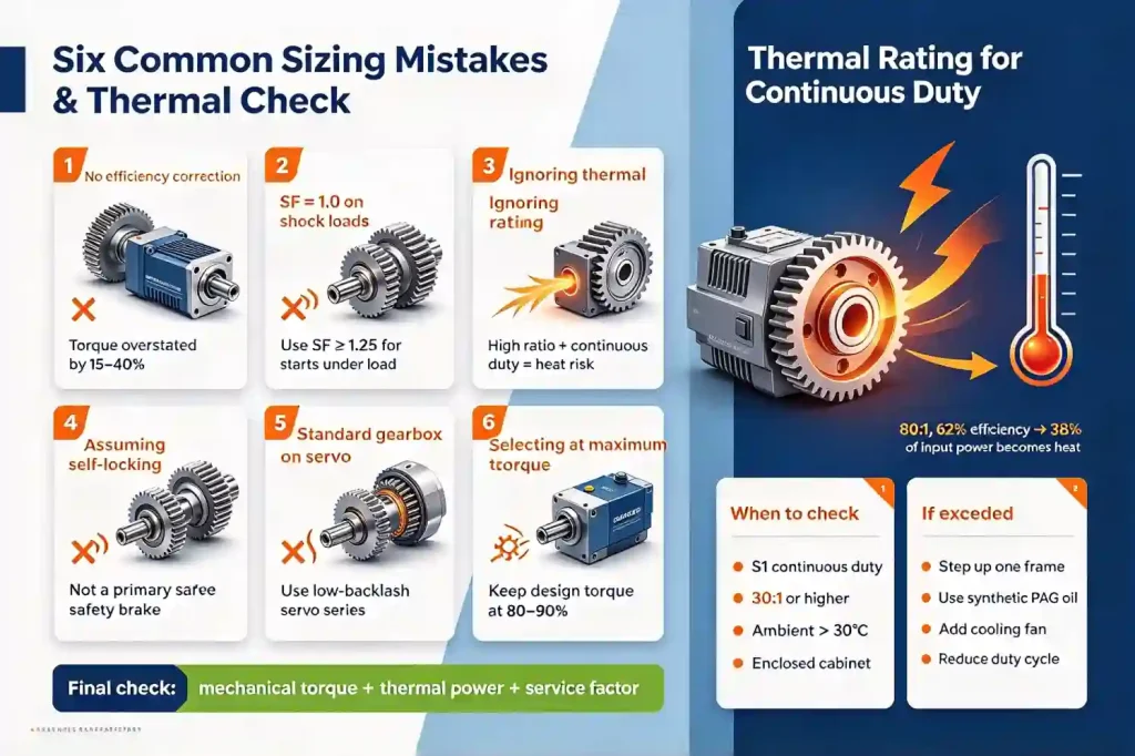 How to Select a Worm Gearbox: 5-Step Sizing Guide with Worked Example | Metalite Six Common Sizing Mistakes & Thermal Check