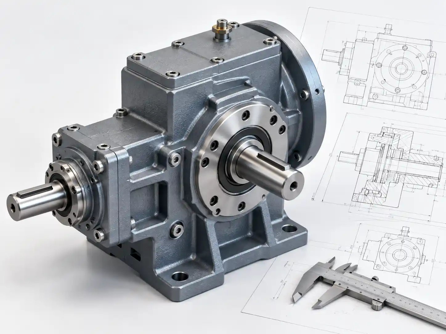 Servo Worm Gearbox Applications: CNC, Robotics, Semiconductor & Medical | Metalite Low backlash right angle servo worm gearbox in an industrial robot arm joint for precise positioning and material handling